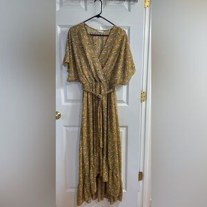 Kilky Paris Leaf Print Maxi Dress – One Size TU (Fits S–L)